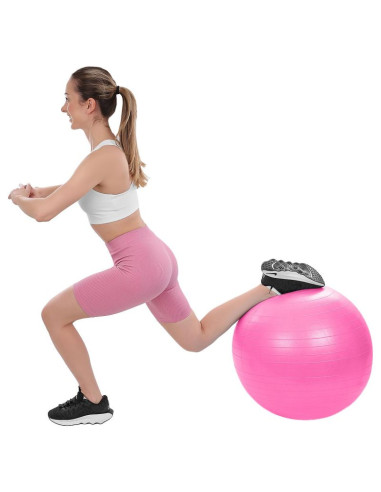 Piłka gimnastyczna do ćwiczeń fitness 65cm antiburst różowa