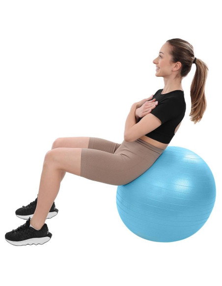 Piłka gimnastyczna do ćwiczeń fitness 65cm antiburst niebieska