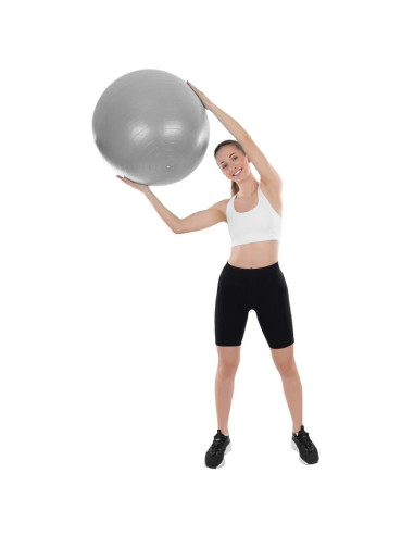 Piłka gimnastyczna do ćwiczeń fitness 65cm antiburst szara