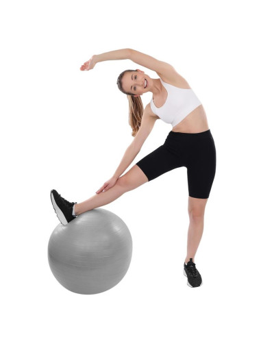 Piłka gimnastyczna do ćwiczeń fitness 65cm antiburst szara