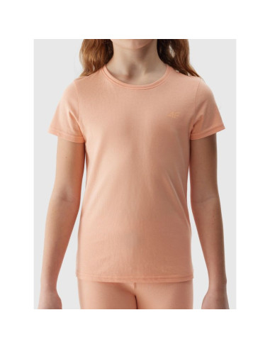 T-shirt bawełniany 100% gładki dziewczęcy 4f junior