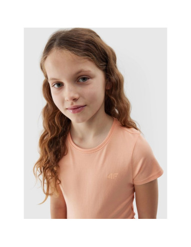 T-shirt bawełniany 100% gładki dziewczęcy 4f junior