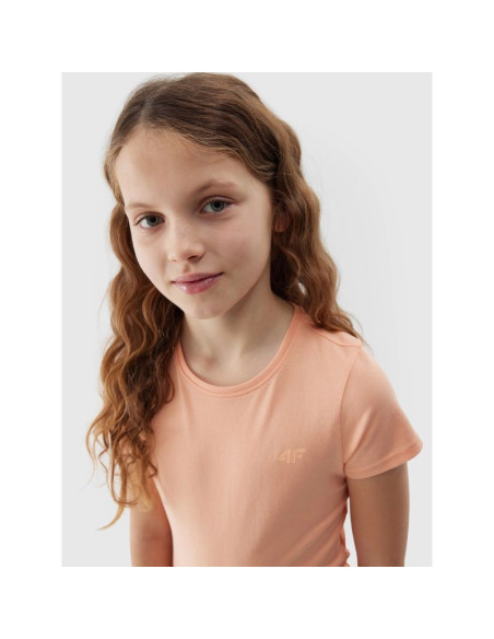 T-shirt bawełniany 100% gładki dziewczęcy 4f junior