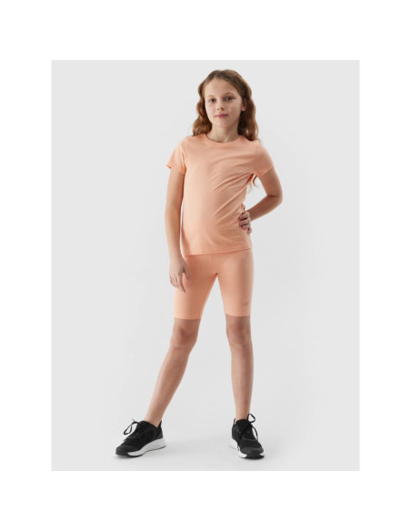 T-shirt bawełniany 100% gładki dziewczęcy 4f junior