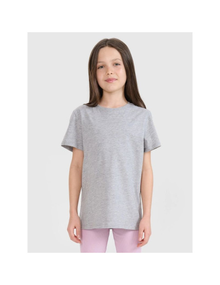 T-shirt regular gładki dziewczęcy 4f 4fjwss25ttshf2177-27m