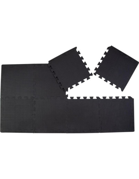 Mata puzzle pod sprzęt fitness 8szt 30x30x0,9cm czarna pure 2 improve