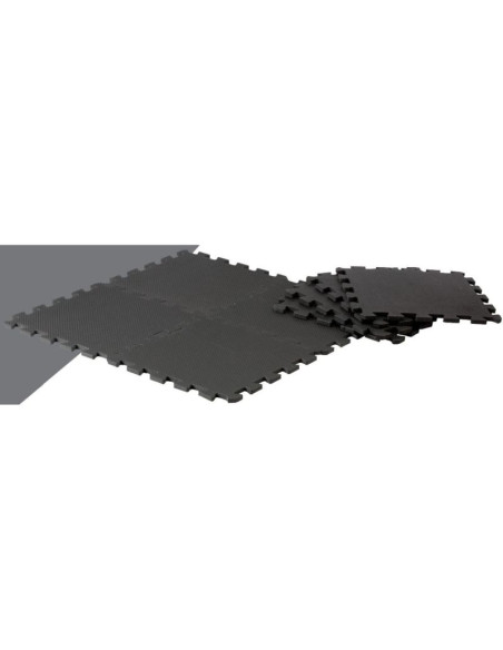 Mata puzzle pod sprzęt fitness 8szt 30x30x0,9cm czarna pure 2 improve