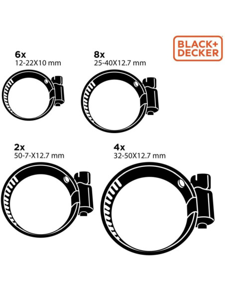 Opaska ślimakowa obejma zaciskowa 20szt black + decker
