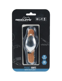 Zestaw survivalowy turystyczny scyzoryk 8w1 drewno 2