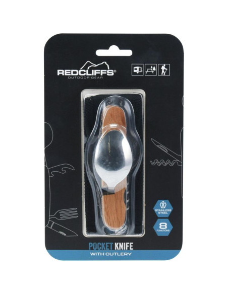 Zestaw survivalowy turystyczny scyzoryk 8w1 drewno