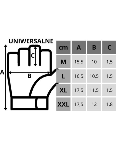 Rękawice fitness uniwersalne r.xxl enero fit