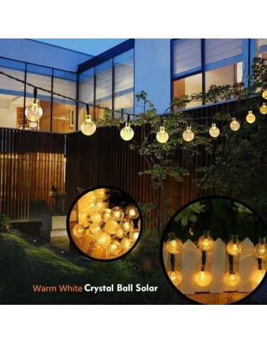 Lampa solarna ogrodowa girlanda łańcuch solarny 4,9m 40led ciepły biały