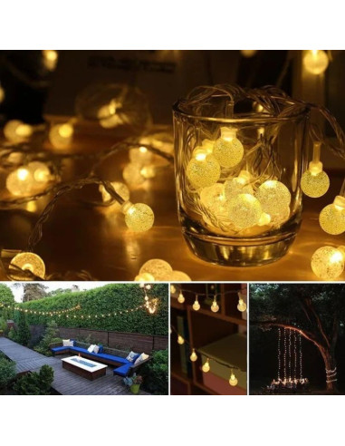 Lampa solarna ogrodowa girlanda łańcuch solarny 4,9m 40led ciepły biały