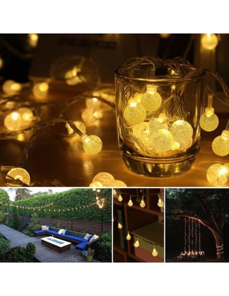 Lampa solarna ogrodowa girlanda łańcuch solarny 4,9m 40led ciepły biały