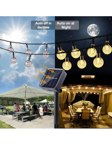 Lampa solarna ogrodowa girlanda łańcuch solarny 4,9m 40led ciepły biały