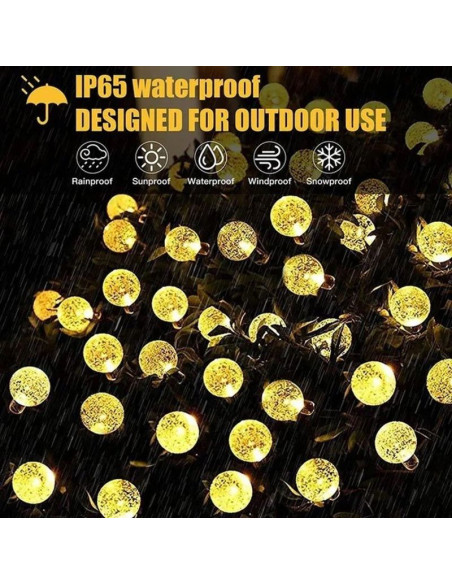 Lampa solarna ogrodowa girlanda łańcuch solarny 4,9m 40led ciepły biały