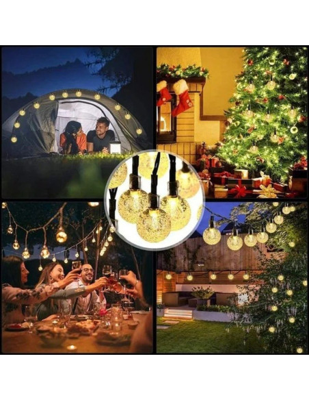 Lampa solarna ogrodowa girlanda łańcuch solarny 4,9m 40led ciepły biały