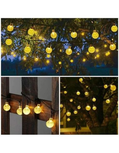 Lampa solarna ogrodowa girlanda łańcuch solarny 4,9m 40led ciepły biały