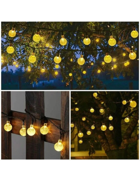 Lampa solarna ogrodowa girlanda łańcuch solarny 4,9m 40led ciepły biały