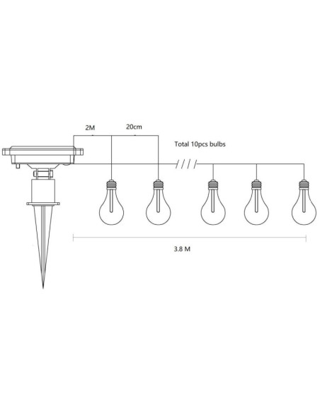 Lampa solarna ogrodowa girlanda łańcuch solarny 4,9m 40led ciepły biały