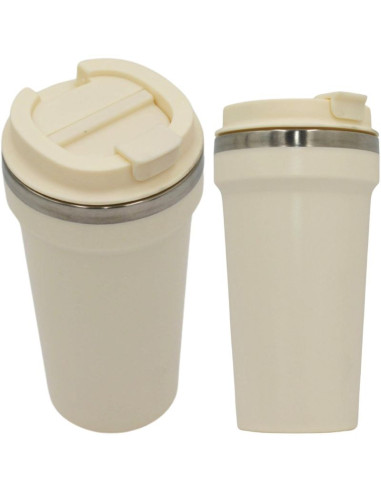 Kubek termiczny turystyczny excellent houseware 500ml - ecru