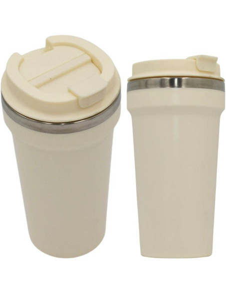 Kubek termiczny turystyczny excellent houseware 500ml - ecru
