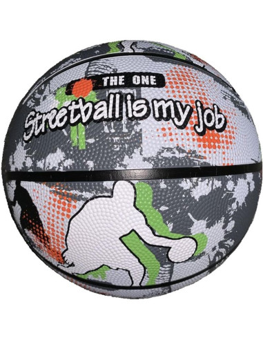 Piłka do koszykówki enero solid r.7 szaro-biała