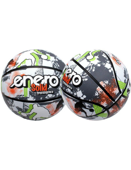 Piłka do koszykówki enero solid r.7 szaro-biała