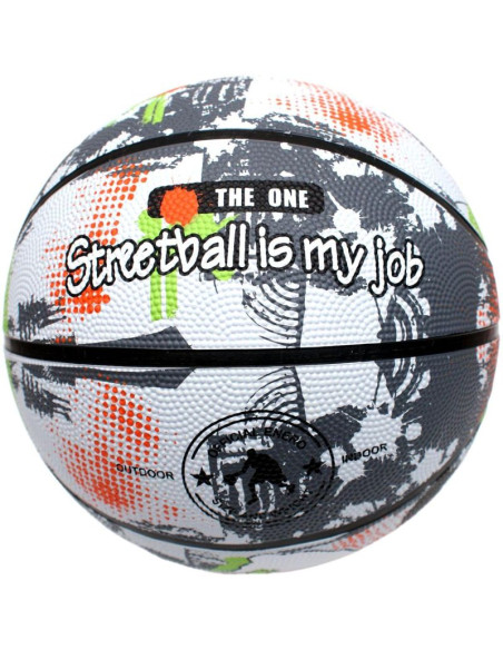 Piłka do koszykówki enero solid r.7 szaro-biała