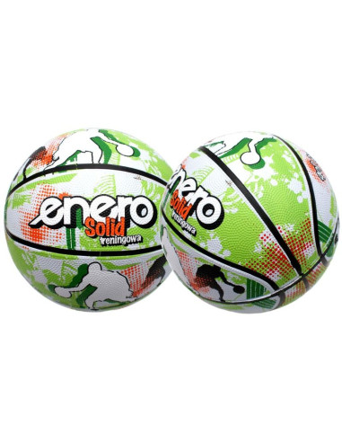 Piłka do koszykówki enero solid r.7 zielono-biała