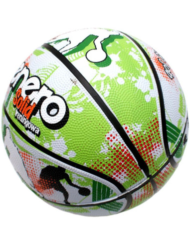 Piłka do koszykówki enero solid r.7 zielono-biała