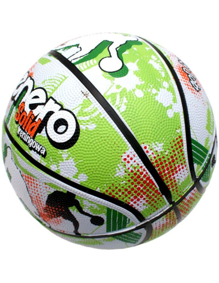 Piłka do koszykówki enero solid r.7 zielono-biała