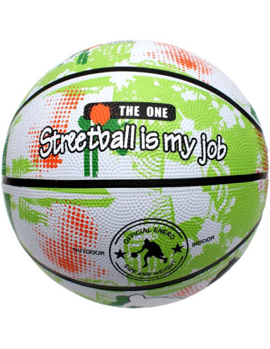 Piłka do koszykówki enero solid r.7 zielono-biała