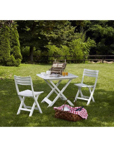 Zestaw 4 krzeseł cateringowych składanych  plastikowych komodo biały