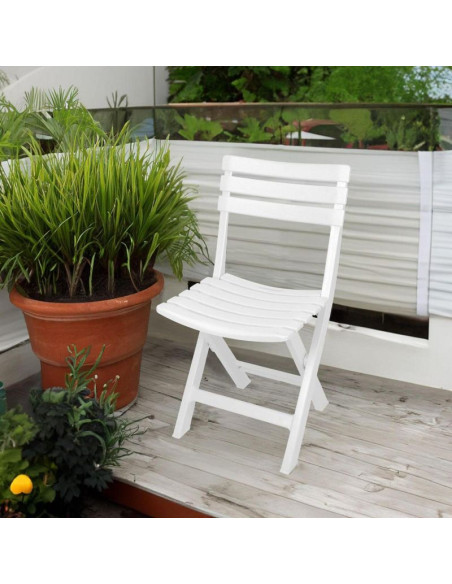 Zestaw 4 krzeseł cateringowych składanych  plastikowych komodo biały