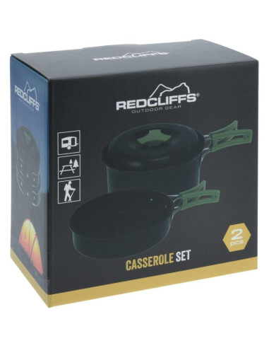 Menażka zestaw turystyczny garnek patelnia 2szt redcliffs