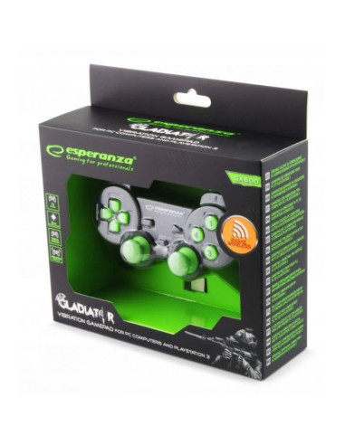 Gamepad bezprzewodowy esperanza gladiator egg108g (pc, ps3  kolor czarny)