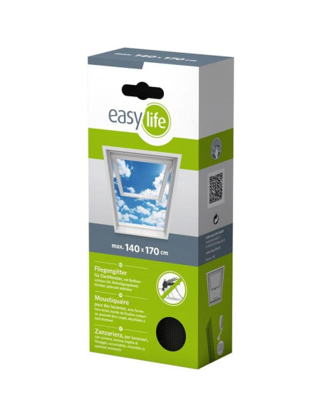 Moskitiera okno dach 140x170 czarna poliester+taśma rzep