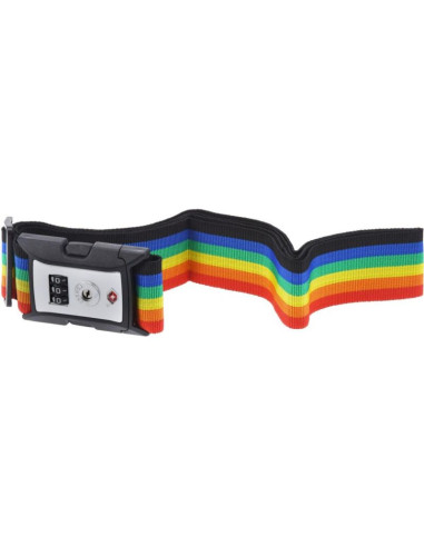 Uniwersalny pas zabezpieczający do walizki spinający 180x5cm na szyfr proworld multikolor