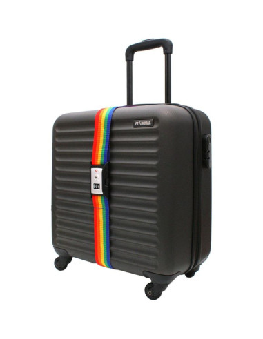 Uniwersalny pas zabezpieczający do walizki spinający 180x5cm na szyfr proworld multikolor