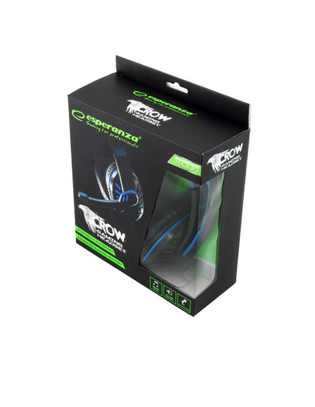 Esperanza słuchawki z mikrofonem dla graczy crow niebieskie egh330b