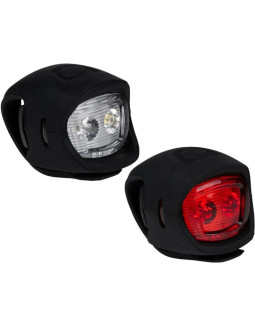 Zestaw silikonowych lamp rowerowych led przód i tył black dunlop