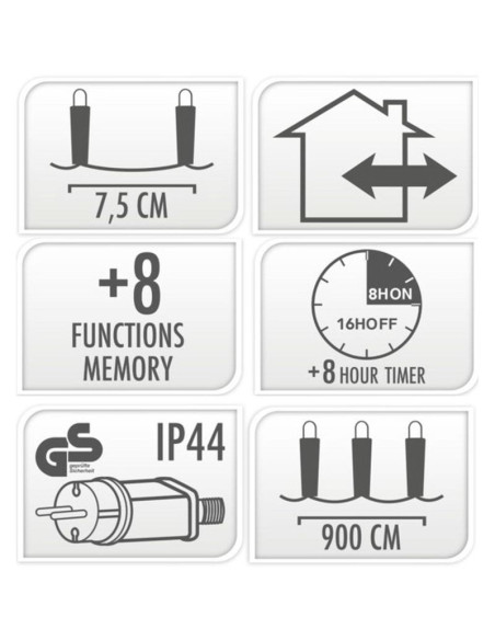 Lampki choinkowe łańcuch świetlny 120 led timer zimny biały