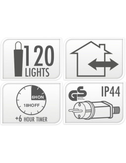 Lampki choinkowe łańcuch świetlny 120led timer multikolor macaron 2