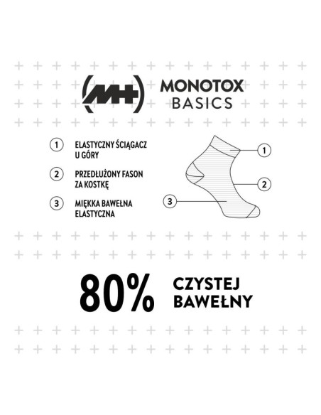 Skarpety męskie czarne monotox basics ankle socks black 3-pack (mx20005)
