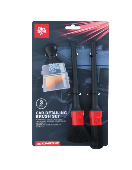 Zestaw pędzli do sprzątania samochodu 3 elementy dirt devil