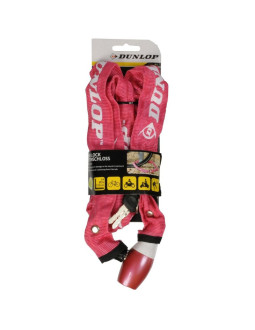 Zapięcie rowerowe dunlop łańcuch na zamek dł.120cm - róż
