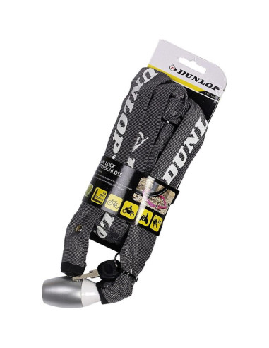 Zapięcie rowerowe dunlop łańcuch na zamek dł.120cm - szary