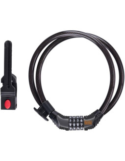 Zapięcie rowerowe linka na szyfr 10x1800mm z uchwytem black+ decker