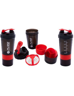 Bidon fitness shaker 500ml grey red pure 2 improve 2